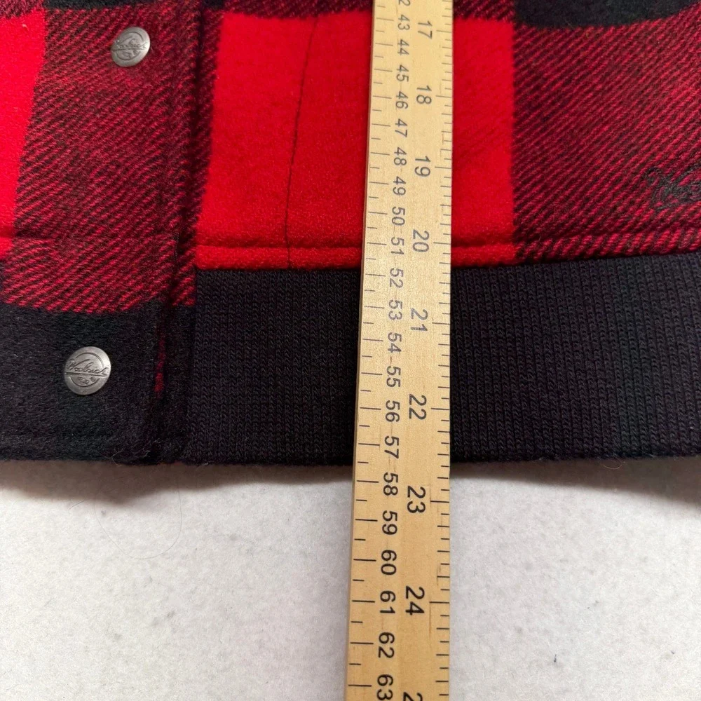 Vintage Woolrich Buffalo Plaid Wool Vest Sherpa Collar Quilt Lined Western Large